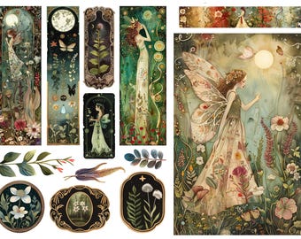 Rice Paper for Decoupage / Fairy Fairies Flowers Forest / 1 Rice Paper / A4 / Customizable