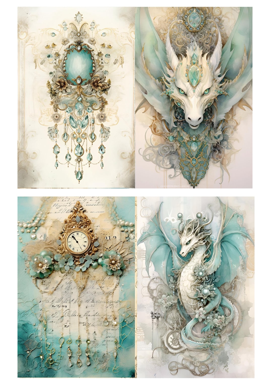 Rice Paper for Decoupage / Dragon Dragons / 1 Rice Paper / A4 / A5 ...