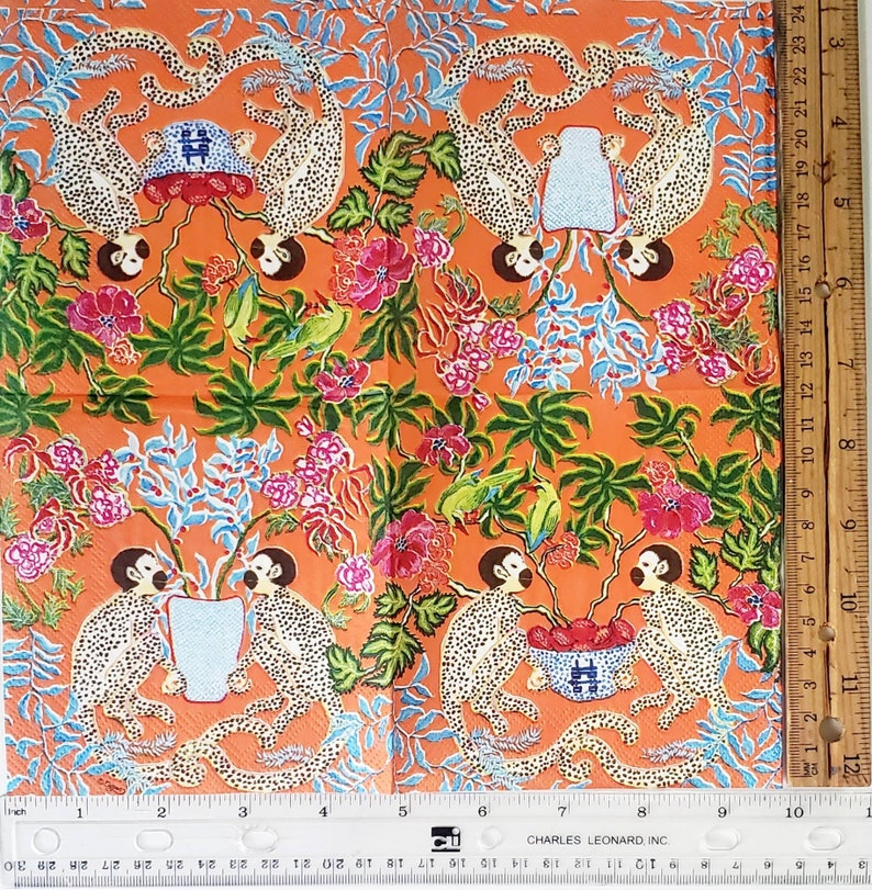 Decoupage Napkins Monkey Paper Napkins Set of 3 Etsy