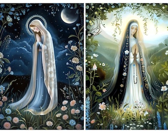 Rice Paper for Decoupage / Mother Mary Virgin Mary Christian / 1 Rice Paper / A4 / A5 Customizable
