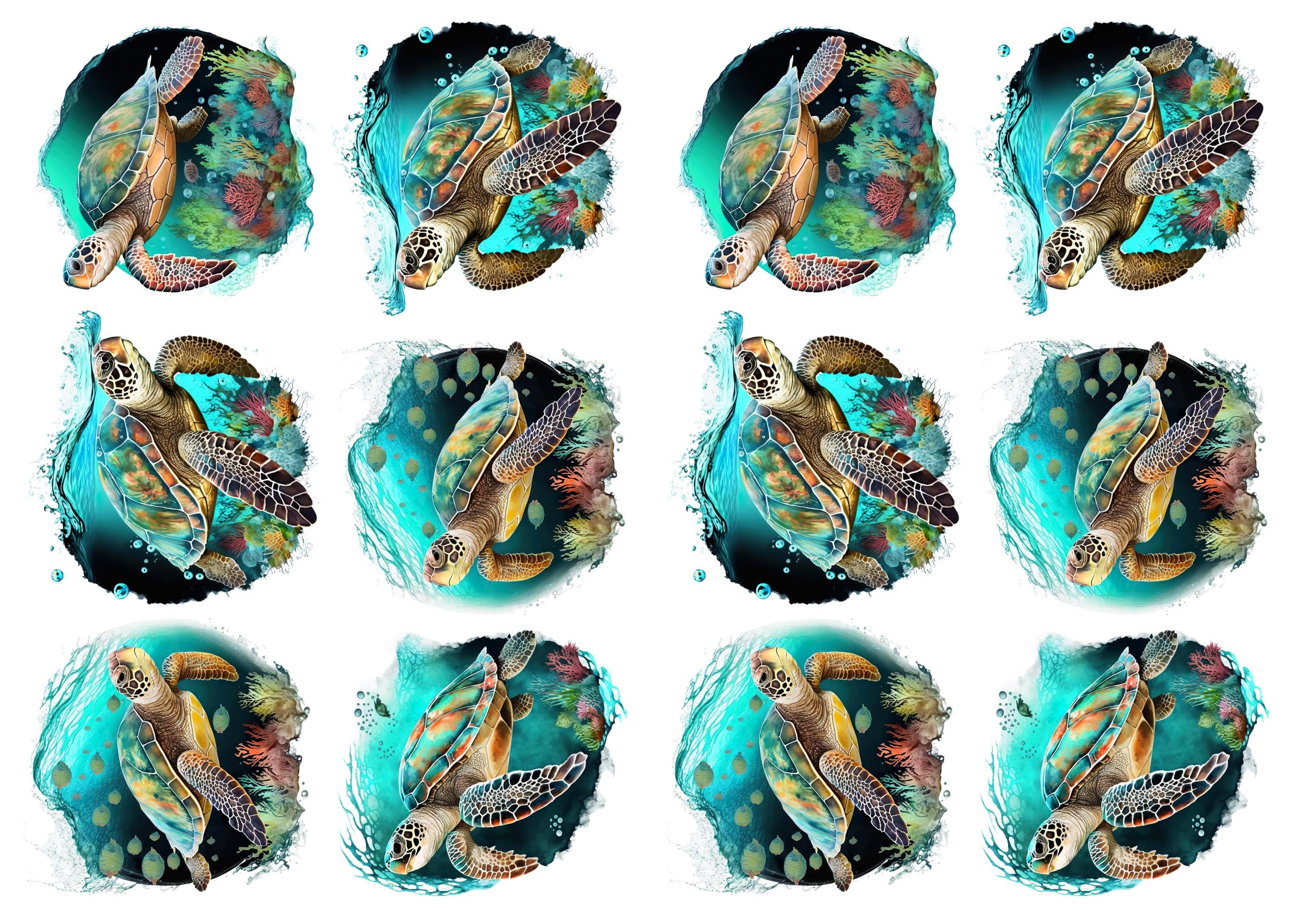 Rice Paper for Decoupage / Sea Turtle Turtles Beach Ocean Tropical / 1 ...