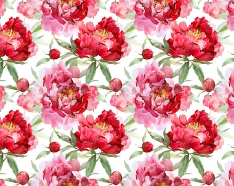 Rice Paper for Decoupage / Rose Roses Peony Floral Pink Red / 1 Rice Paper / A4 / A5 / Customizable
