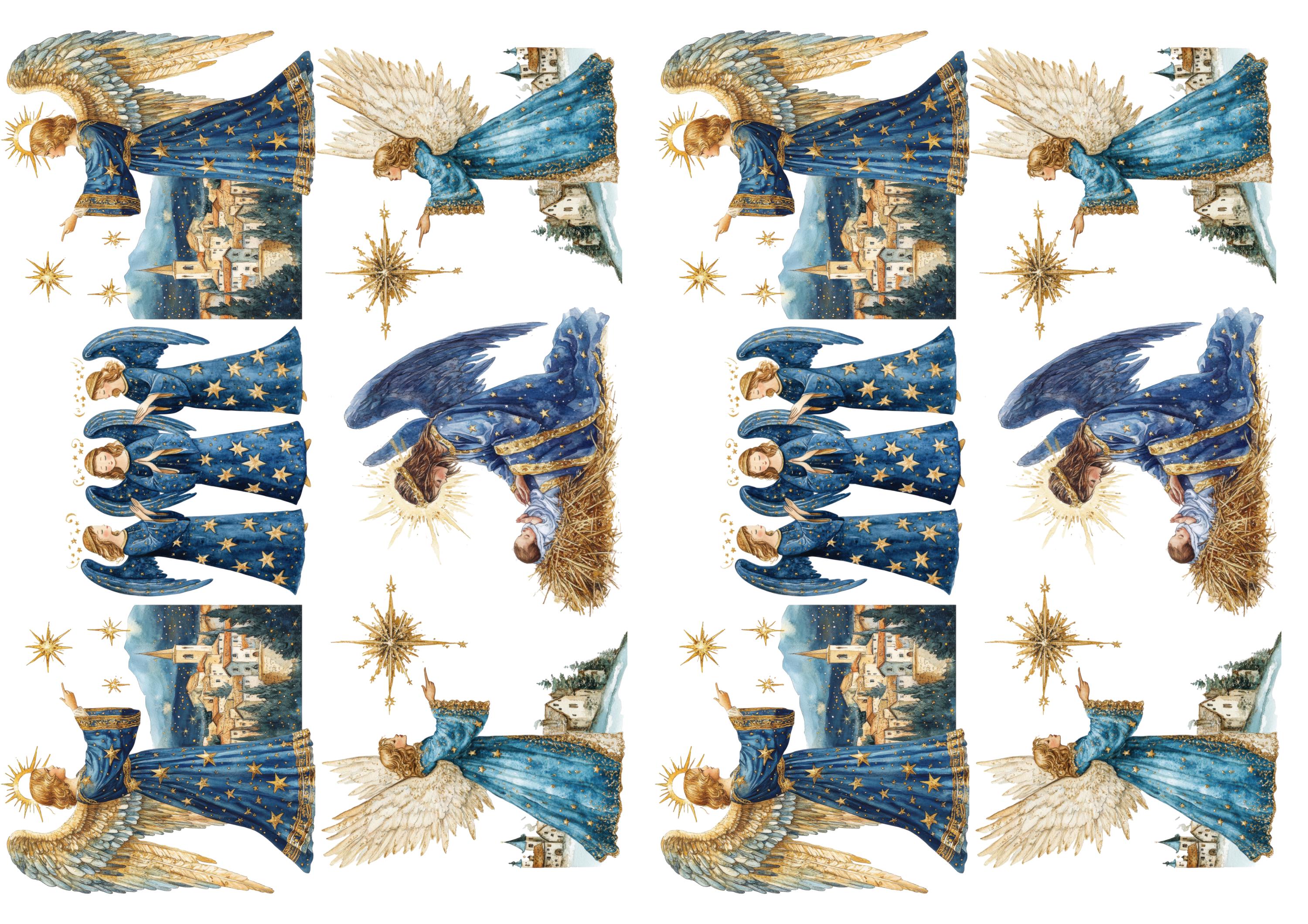 Rice Paper for Decoupage / Angel Angels Nativity Christian Jesus / 1 ...