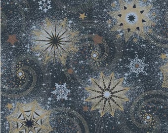 Decoupage Napkins- Snowflakes Stars Blue Gold Paper Napkins- Set of 3 - Luncheon Size