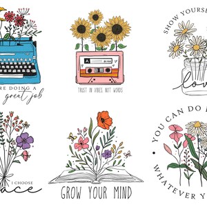Rice Paper for Decoupage / Inspirational Quotes Typewriter Cassette Flowers Books / 1 Rice Paper / A4 / A5 / Customizable