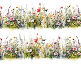 Rice Paper for Decoupage / Flowers Meadow Butterflies / 1 Rice Paper / A4 / A5 / Customizable