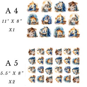 Rice Paper for Decoupage / Nativity / 1 Rice Paper / A4 / A5 / Customizable image 2