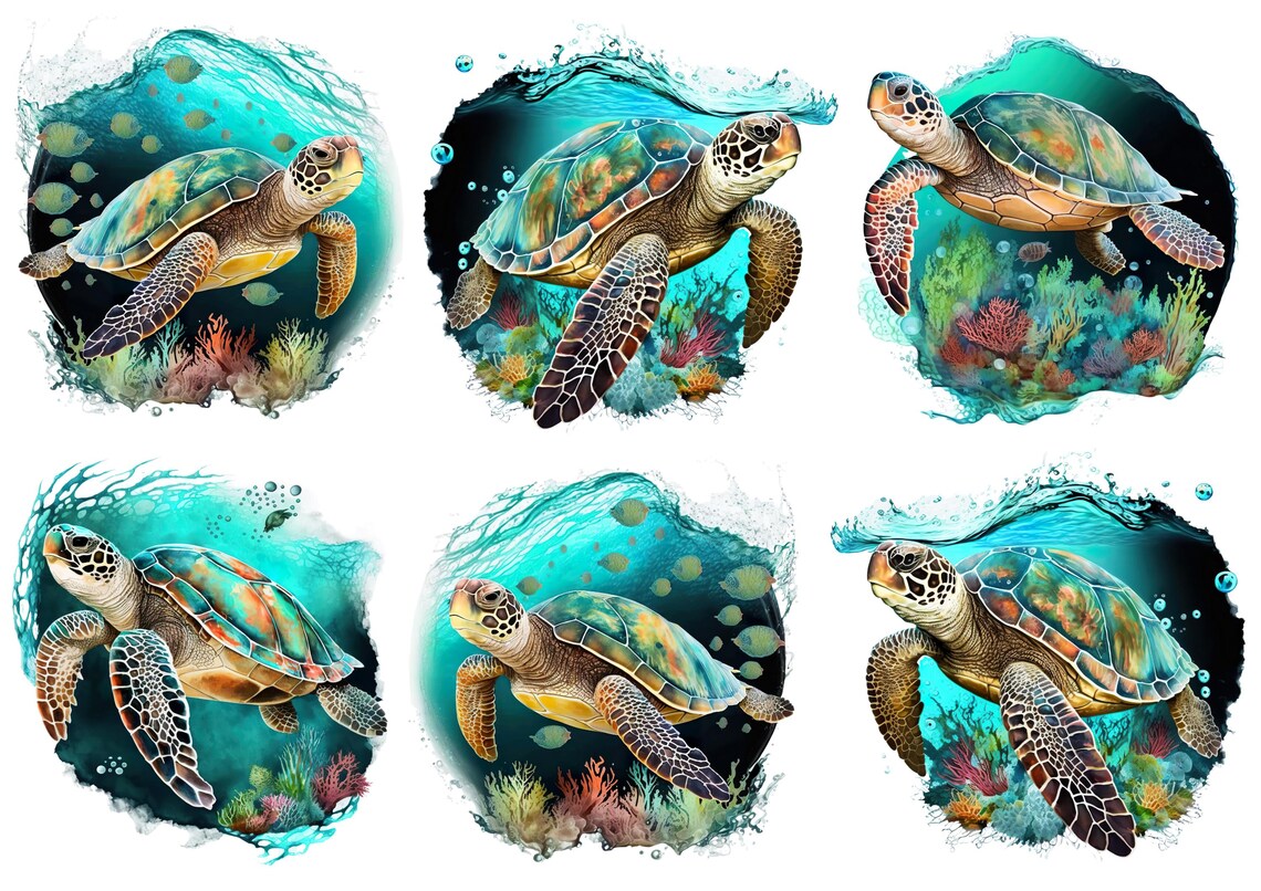 Rice Paper for Decoupage / Sea Turtle Turtles Beach Ocean Tropical / 1 ...