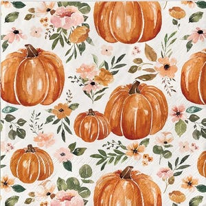 Decoupage Napkins- Pumpkin Collage Paper Napkins- Set of 3 - Luncheon Size
