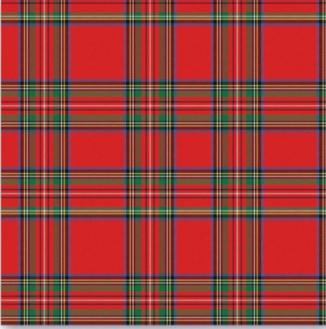 Decoupage Napkins Christmas Tartan Plaid Paper Napkins Set of 3