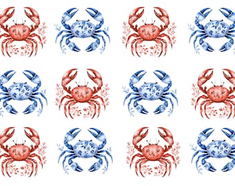 Rice Paper for Decoupage / Crab Sea Ocean Beach Coastal / 1 Rice Paper / A4 / A5 / Customizable