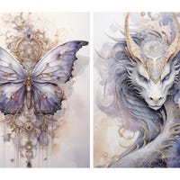 Rice Paper for Decoupage, Fairytale Dragon, Mulberry Tissue ...