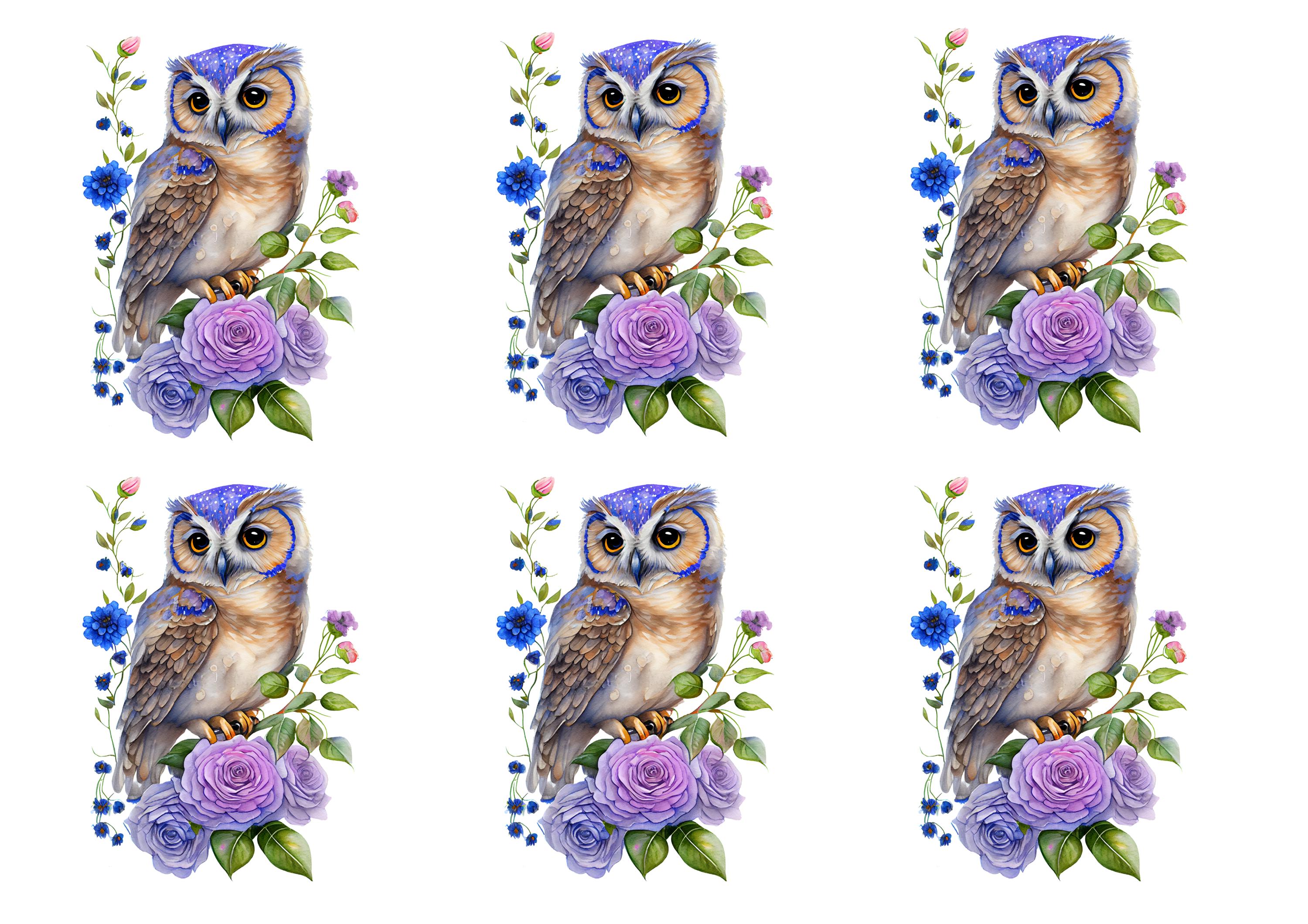 Rice Paper for Decoupage / Owl Owls / 1 Rice Paper / A4 / A5/ Customizable