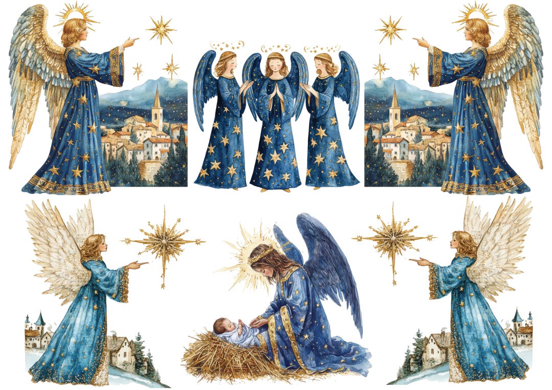 Rice Paper for Decoupage / Angel Angels Nativity Christian Jesus / 1 ...