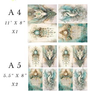 Rice Paper for Decoupage / Dragon Dragons / 1 Rice Paper / A4 / A5 ...