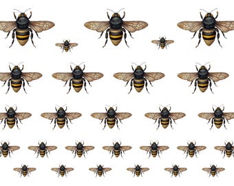 Rice Paper for Decoupage / Bee Bees / 1 Rice Paper / A4 / Customizable