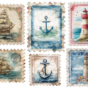 Rice Paper for Decoupage / Ship Lighthouse Anchor Nautical Sailing  / 1 Rice Paper / A4 / A5 / Customizable