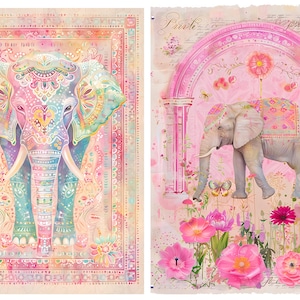 Rice Paper for Decoupage / Elephant Elephants / 1 Rice Paper / A4 / Customizable