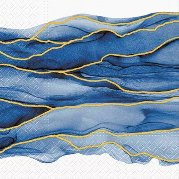 Decoupage Napkins - Ocean Waves Paper Napkins -Set of 3 - Luncheon Size