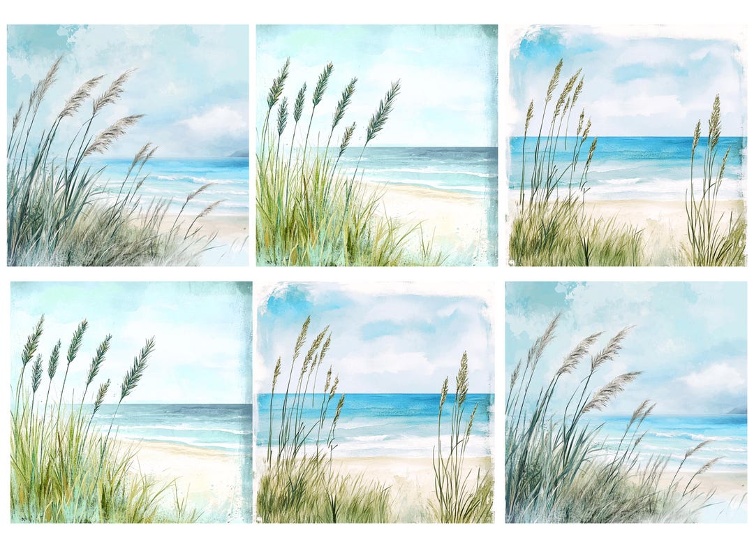 Rice Paper for Decoupage / Seaside Beach Coastal Dune Ocean / 1 Rice ...