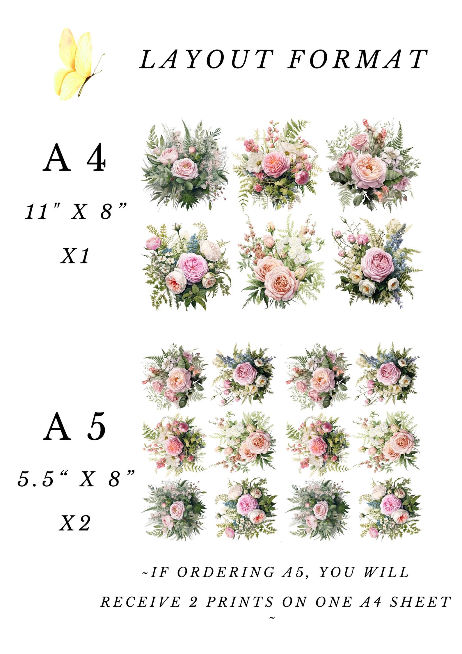 Rice Paper for Decoupage / Rose Bouquet Rice Paper / 1 Rice Paper / A4 ...