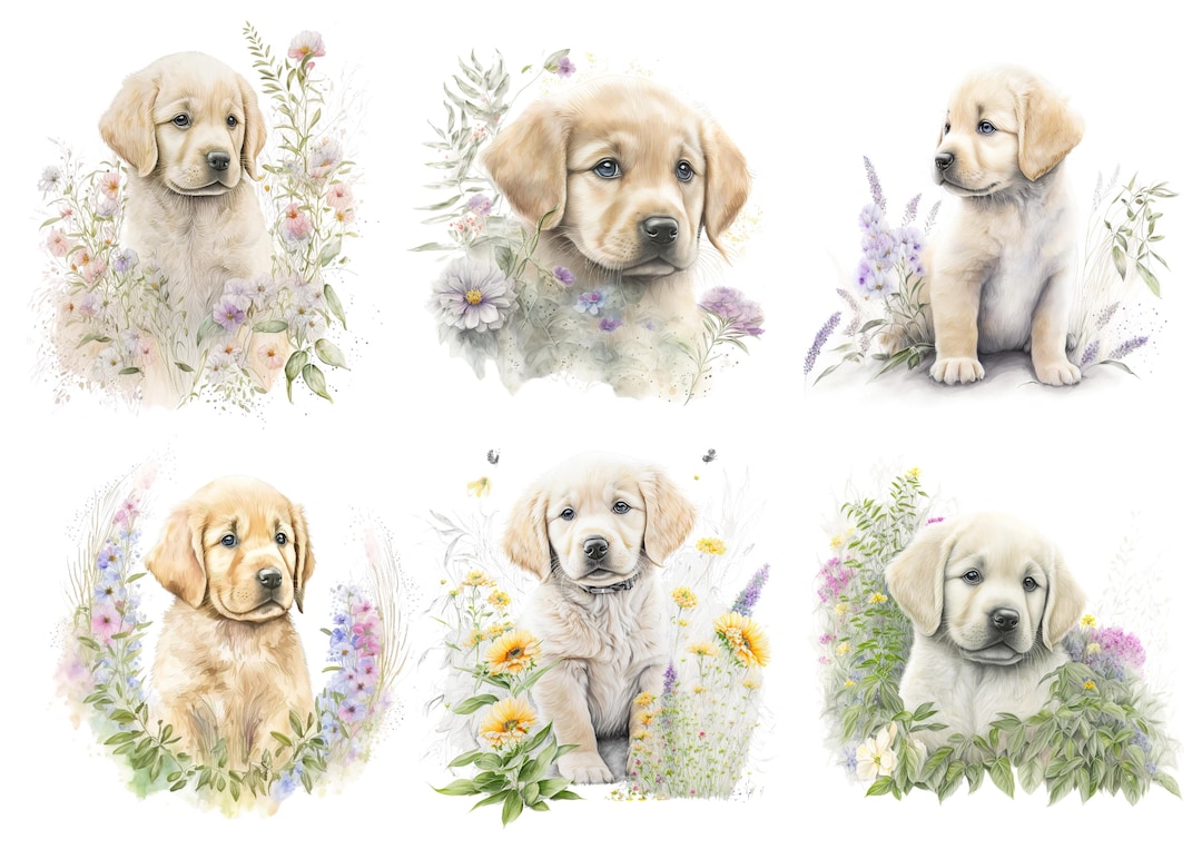Rice Paper for Decoupage Golden Retriever Dog Puppy Dogs
