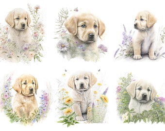 Rice Paper for Decoupage / Golden Retriever Dog Puppy Dogs / 1 Rice Paper / A4 / A5 / Customizable