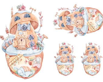 Rice Paper for Decoupage / Easter Bunny House  / 1 Rice Paper / A4 / A5 / Customizable