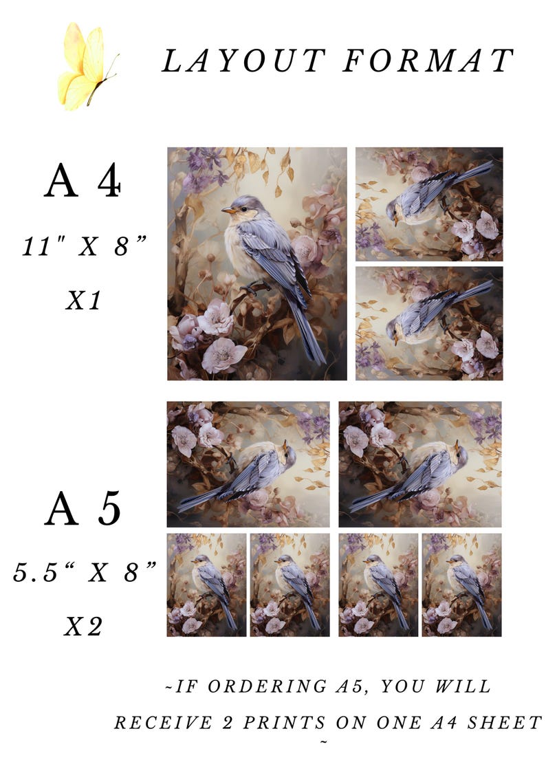 Rice Paper for Decoupage / Vintage Spring Bird Birds / 1 Rice Paper ...