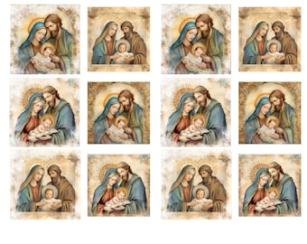 Rice Paper for Decoupage / Nativity Holy Family Christian Jesus / 1 Rice Paper / A4 / Customizable