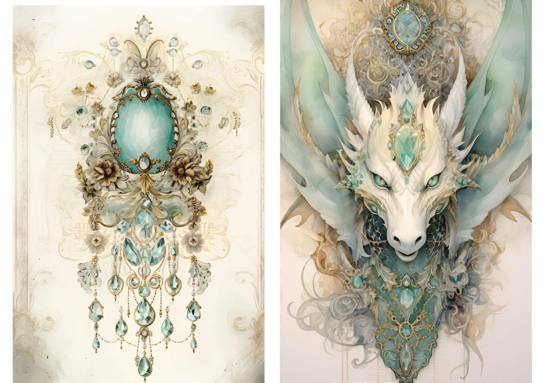 Rice Paper for Decoupage / Dragon Dragons / 1 Rice Paper / A4 / A5 ...