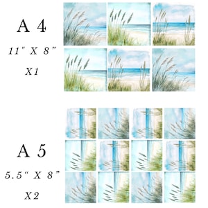 Rice Paper for Decoupage / Seaside Beach Coastal Dune Ocean / 1 Rice ...