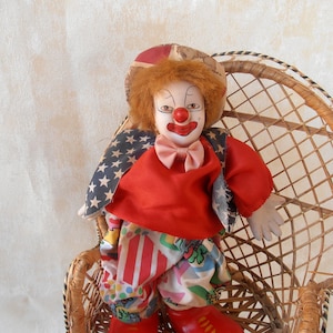 Vintage Ceramic Porcelain Hand Painted Clown Decorative Figurine  Collectible Porcelain Doll vintage clown Ceramic Porcelain Dressed
