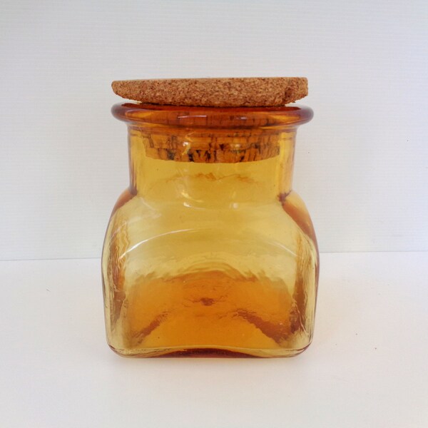 Amber Glass Jars With Cork Etsy