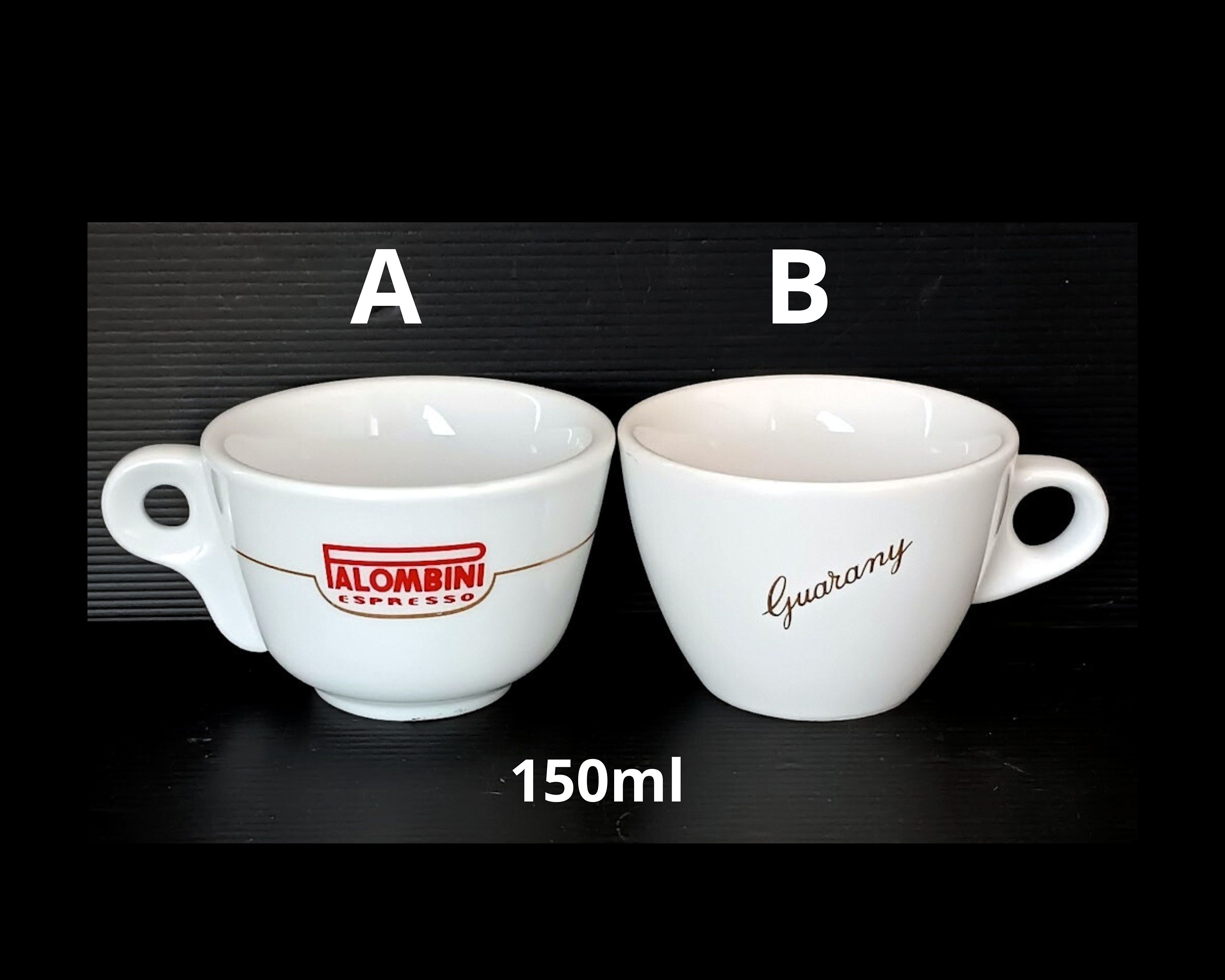 Collectible Vintage Italian classic cappuccino cups "Palombini"  or "Guarani" white porcelain bar's coffee cup