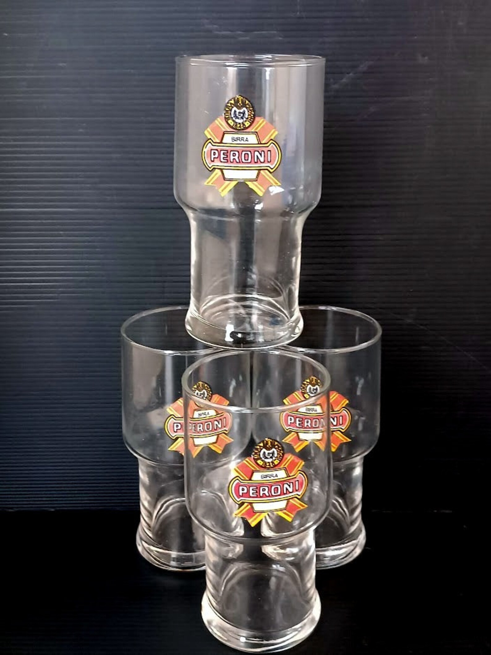 Rare Set 4 Collectible Italian Peroni 80s Glasses Italian Beer Etsy