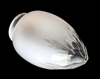 Vintage Italienischer Milchglas Kronleuchter • Handgeschliffenes Jugendstil Blumen Design • Tropfen Lampenschirm 16 cm • Ersatz Lampenschirm