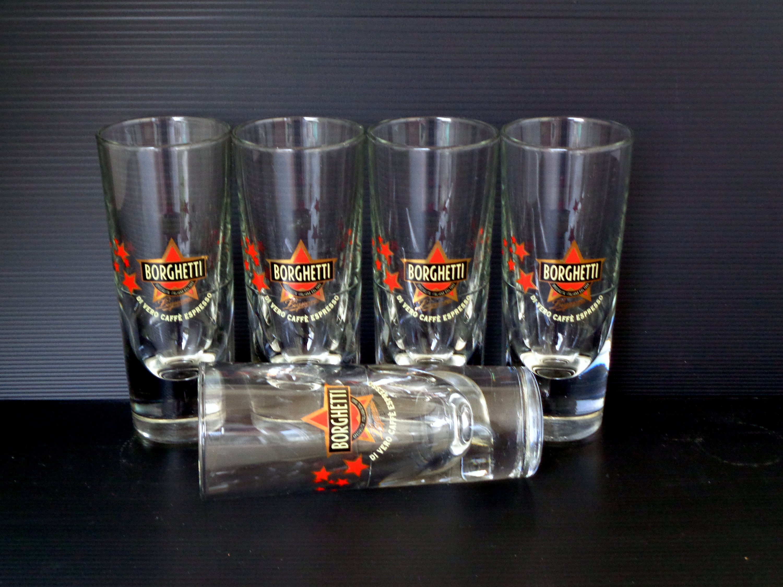 Set 5 Vintage Collectible Italy Special Glasses, Borghetti Marked, Set 5 Drink Italian Liquore, Amaro Beakers Restautant Decor, Bar Decor - Etsy