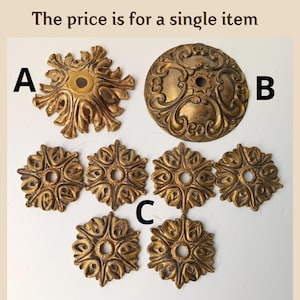 Antique Italian chandeliers Restoration Hardware gilded Ornate Lamp or Brocante chandelier parts bobeches, brass chandelier parts