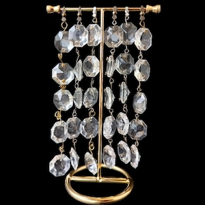 Juego de 6 cadenas con gancho – 5 octógonos de cristal cada uno – Cuentas de vidrio de 18 mm – Repuestos para lámparas de araña – Prismas de guirnalda – Decoración para bodas