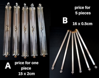 Varillas de candelabro italianas vintage – Dos tipos – Varillas de vidrio de repuesto A o B