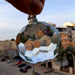 Vintage Italian faceted diameter 6cm crystal ball with 5 beads for chandelier crystal balls replacement supplies for lamps chandeliers