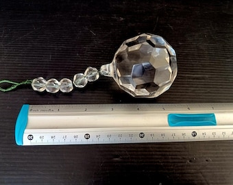 ヴィンテージ イタリア製 ファセット 直径 6 cm クリスタル ボール 5 個入り シャンデリア用 クリスタル ボール 交換用品 ランプ シャンデリア用