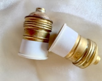 Vintage Italian Brass Lamp socket, used bulb brass/plastic socket E27, spare parts for lamps, for chandeliers