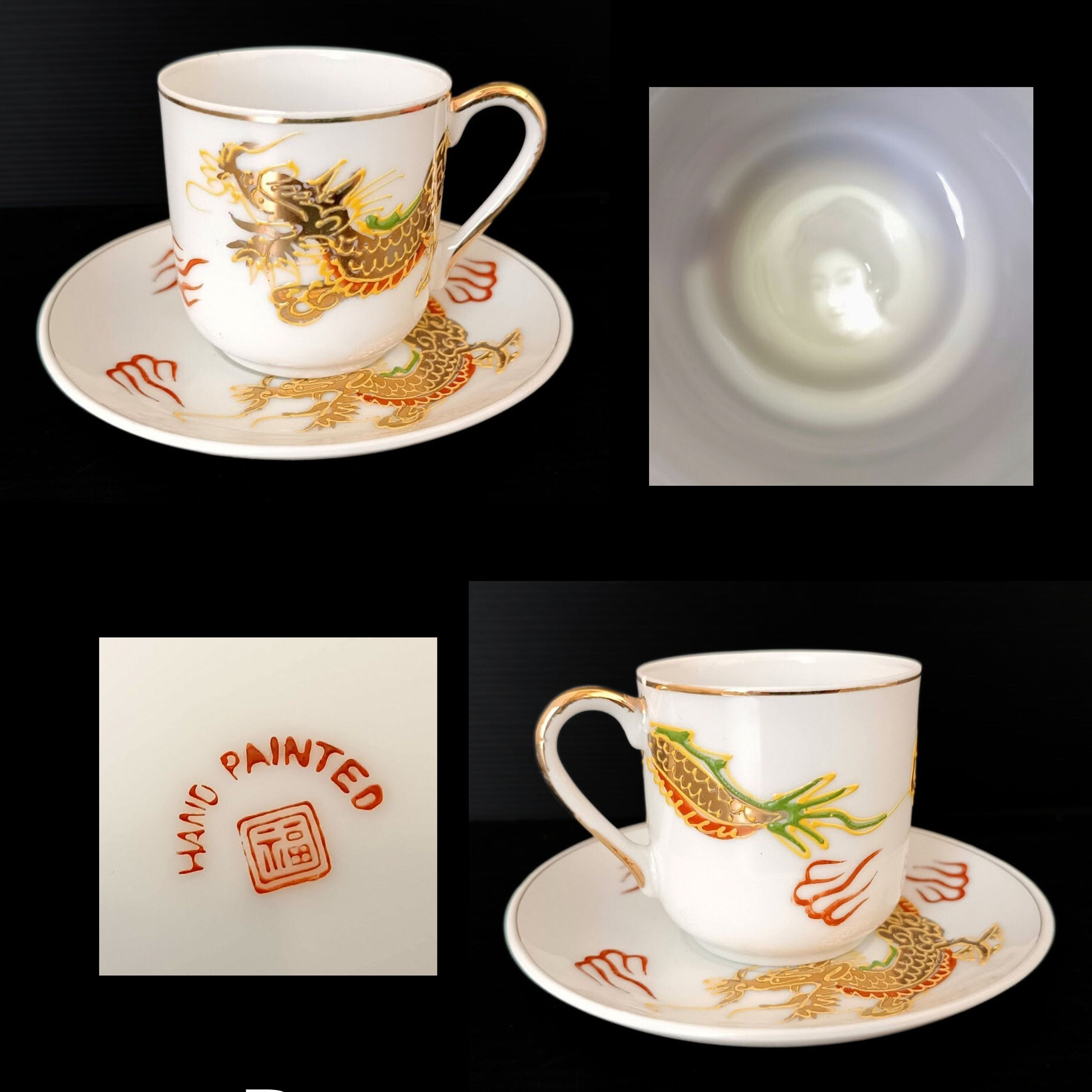 Japanese Tea Set Dragons in Eggshell - Etsy