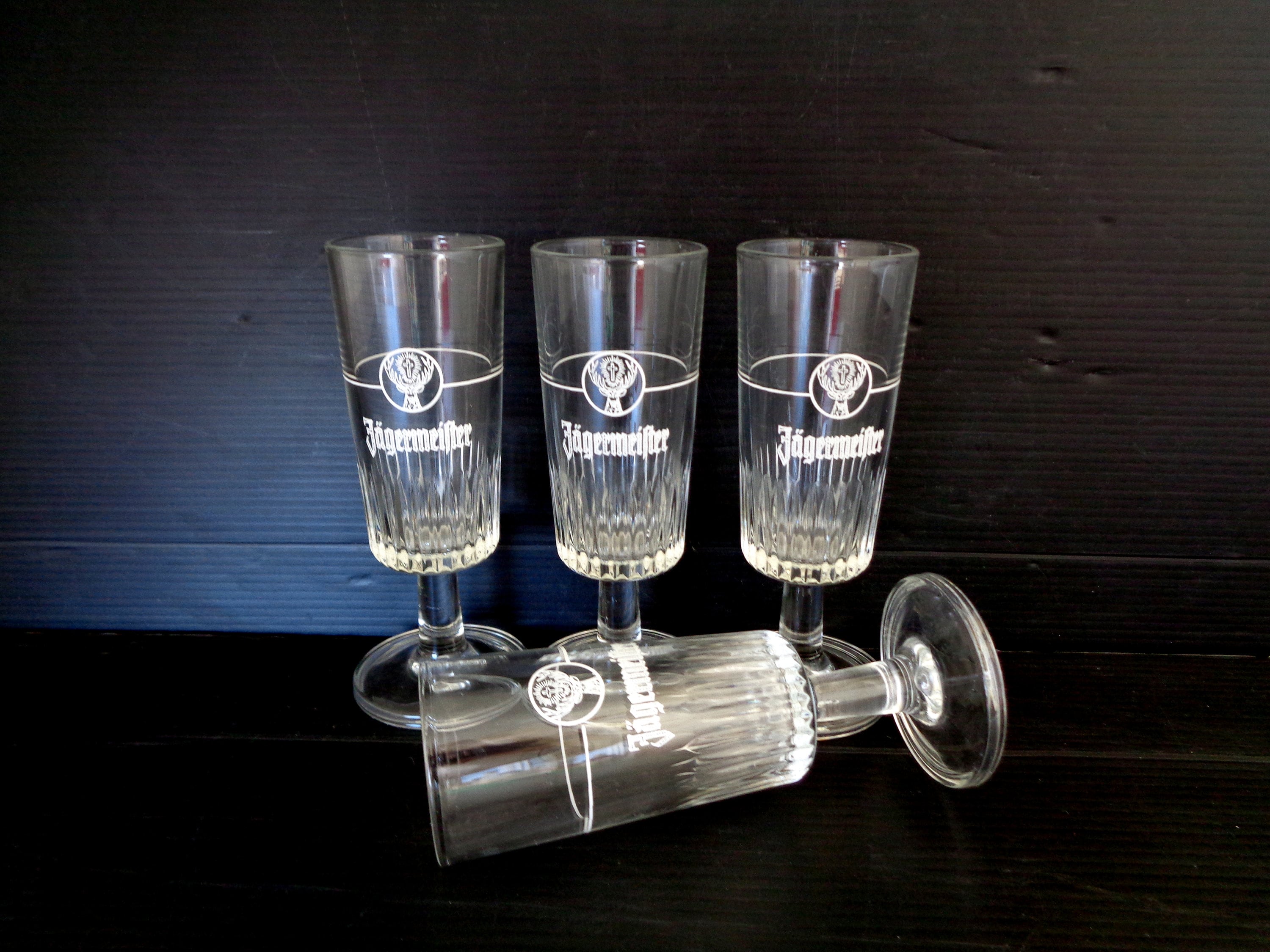 Barware Drink & Barware Vintage Pair of Jagermeister Footed Shot