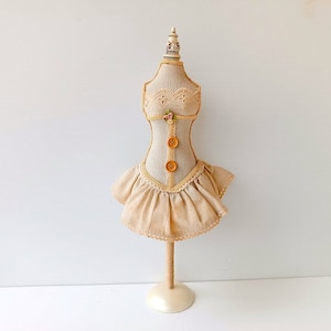 Vintage mini mannequin Stuffed Fabric Dress Form, doll mannequin, boudoir decor, lady room decoration