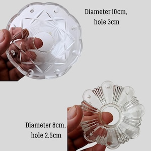 Vintage Clear Glass Bobeches – 10 cm & 8 cm – Lamp and Chandelier Parts
