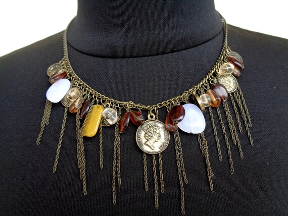 Choker vintage chains boho necklace. Chains neckl… - image 5