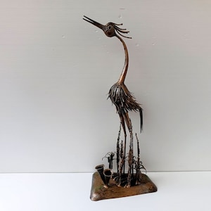 Sammlerstück Vintage Italien 60er Jahre Handwerk Metall Kupfer Farbe Stifthalter Form Sturmfigur mit Pflanzen, Geschenkidee für Büroangestellte